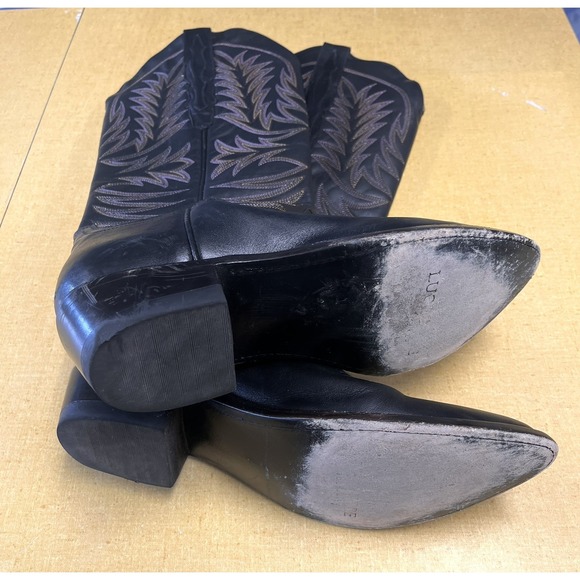 Lucchese Knee High Sorrel Women's Leather Cowgirl Cowboy Boots Size 8 - Picture 6 of 6